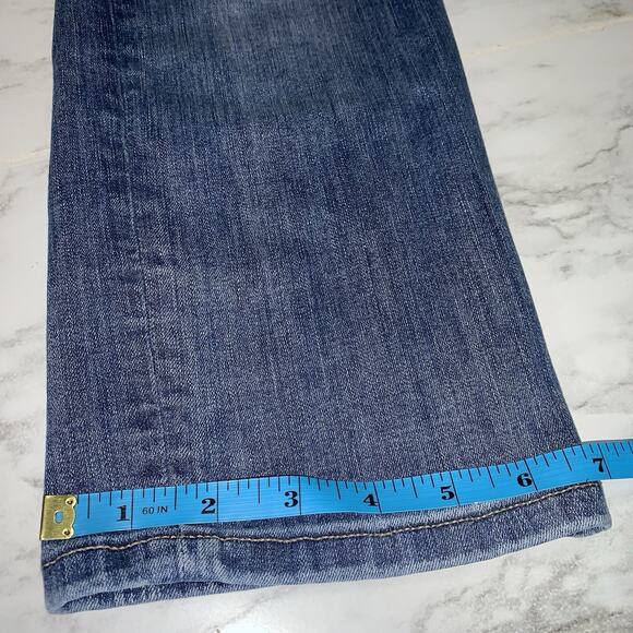 EXPRESS Straight Super High Rise 4R Blue Denim Jeans - Picture 11 of 12